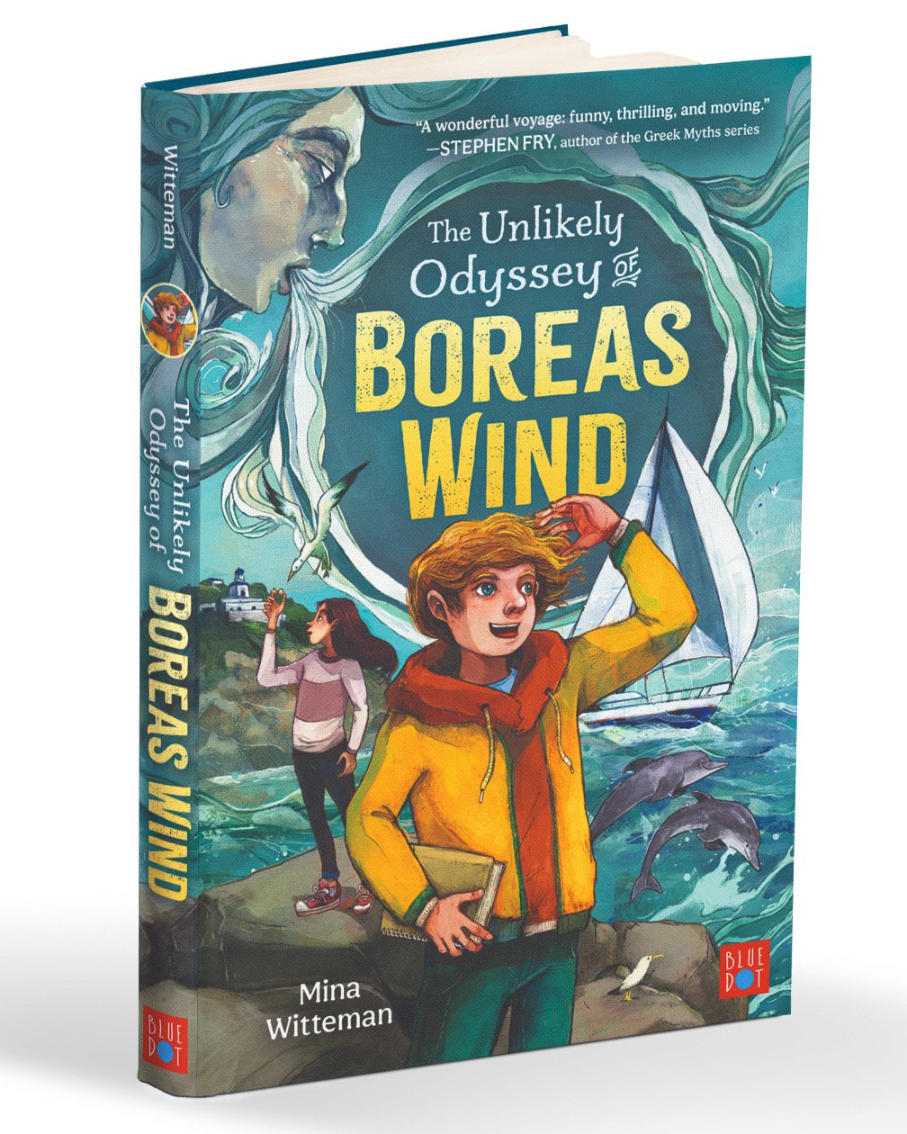 The Unlikely Odyssey of Boreas Wind — hardcover mock-up of the US edition, published by Blue Dot Kids Press
